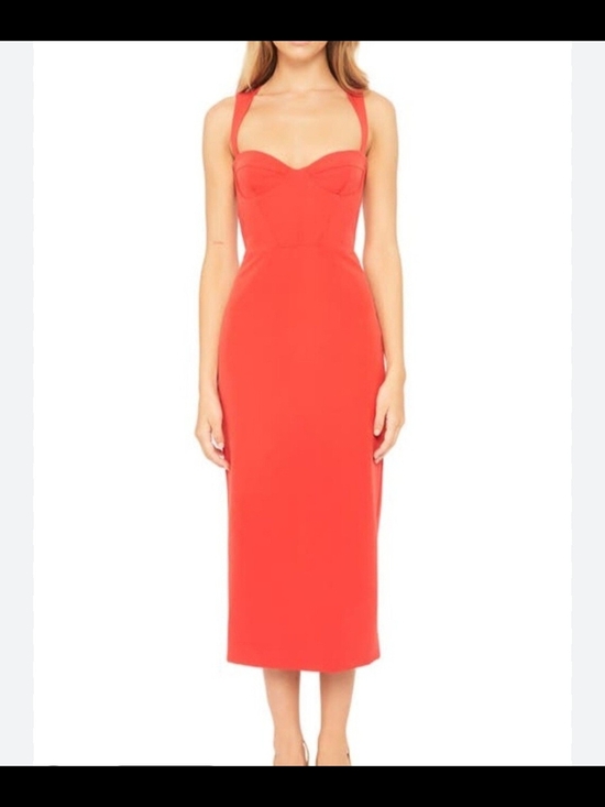 Bardot Dresses & Skirts - Red Midi Dress with Sweetheart Neckline